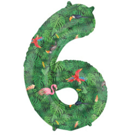 Cijfer Ballon 6 Jaar Jungle Leeg 86cm van Folat koop je bij Partywinkel