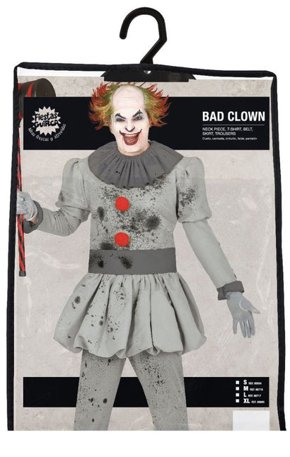Clown Halloween Kostuum Heren Grijs van Fiestas Guirca koop je bij Partywinkel
