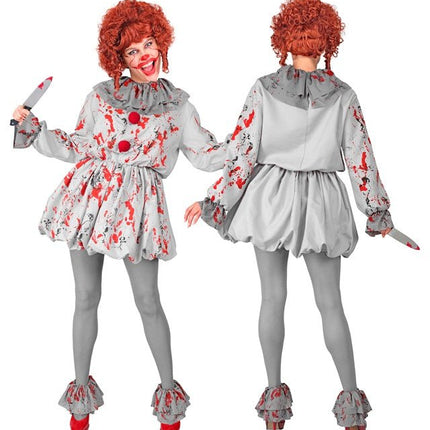 Clown Kostuum Grijs Rood van Widmann koop je bij Partywinkel