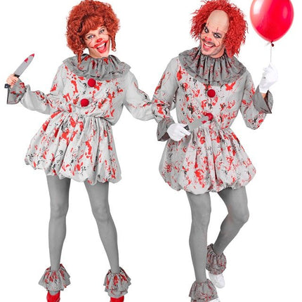 Clown Kostuum Grijs Rood van Widmann koop je bij Partywinkel