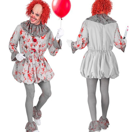 Clown Kostuum Grijs Rood van Widmann koop je bij Partywinkel