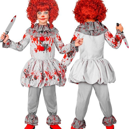 Clown Kostuum Grijs Rood Kind van Widmann koop je bij Partywinkel