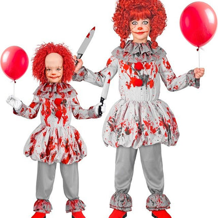 Clown Kostuum Grijs Rood Kind van Widmann koop je bij Partywinkel