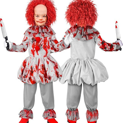 Clown Kostuum Grijs Rood Kind van Widmann koop je bij Partywinkel