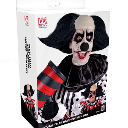 Clown Pruik Zwart Wit van Partywinkel koop je bij Partywinkel