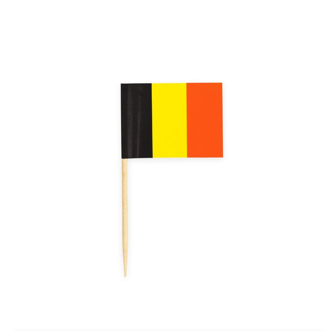 Cocktailprikkers Belgie 8cm 50st van WeFiesta koop je bij Partywinkel