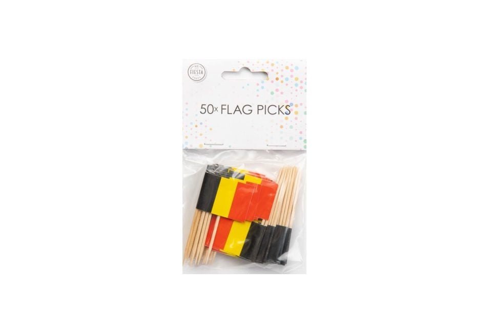 Cocktailprikkers Belgie 8cm 50st van WeFiesta koop je bij Partywinkel