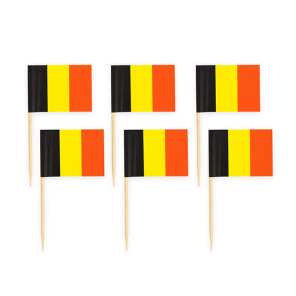 Cocktailprikkers Belgie 8cm 50st van WeFiesta koop je bij Partywinkel