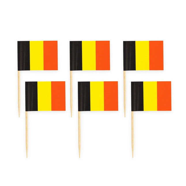 Cocktailprikkers Belgie 8cm 50st van WeFiesta koop je bij Partywinkel