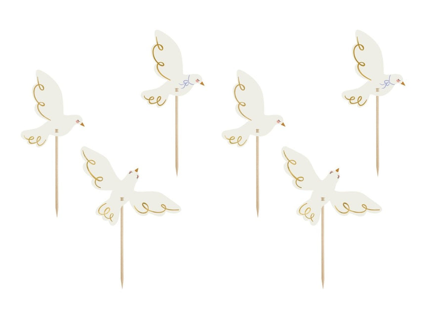 Cocktailprikkers Duif 14,5cm 6st van Partydeco koop je bij Partywinkel