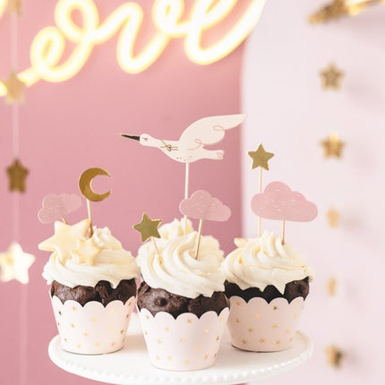 Cocktailprikkers Ooievaar 7st van Partydeco koop je bij Partywinkel