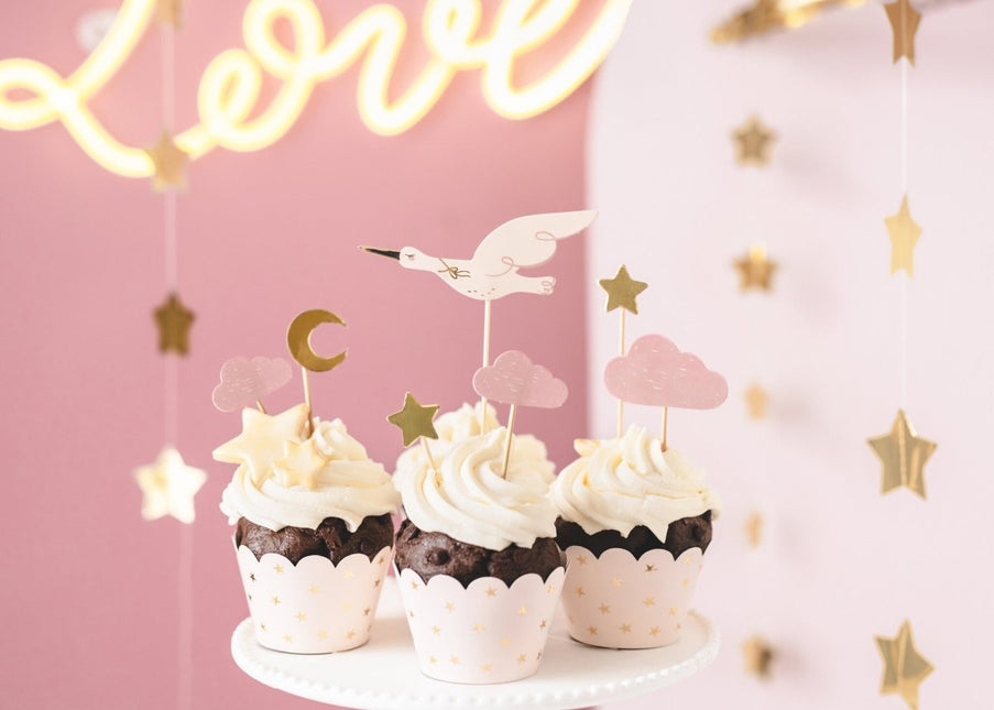 Cocktailprikkers Ooievaar 7st van Partydeco koop je bij Partywinkel