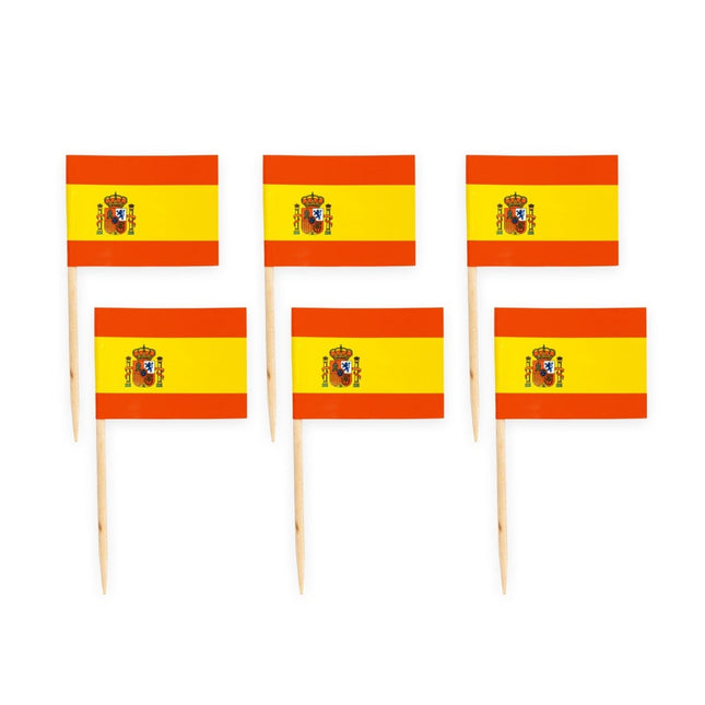 Cocktailprikkers Spanje 8cm 50st van WeFiesta koop je bij Partywinkel