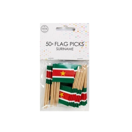 Cocktailprikkers Suriname 8cm 50st van WeFiesta koop je bij Partywinkel