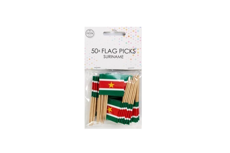Cocktailprikkers Suriname 8cm 50st van WeFiesta koop je bij Partywinkel