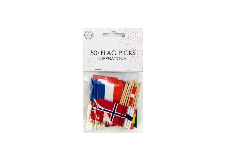 Cocktailprikkers Verschillende Landen 8cm 50st van WeFiesta koop je bij Partywinkel