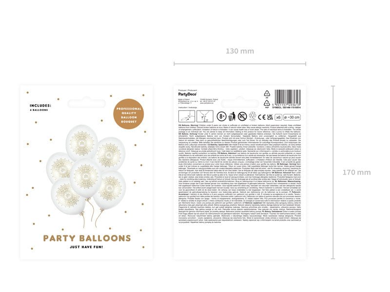 Communie Ballonnen Metallic 30cm 6st van Partydeco koop je bij Partywinkel
