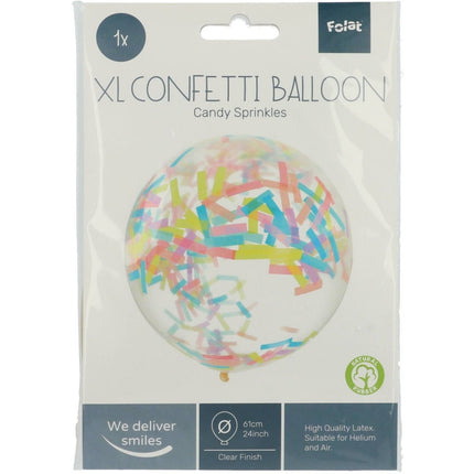 Confetti Ballon Pastel 61cm van Folat koop je bij Partywinkel