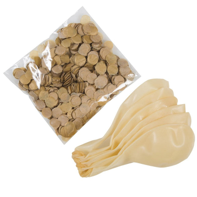 Confetti Ballonnen Goud 30,5cm 6st van Unique koop je bij Partywinkel