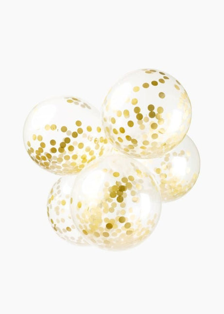 Confetti Ballonnen Goud 30cm 6st van WeFiesta koop je bij Partywinkel