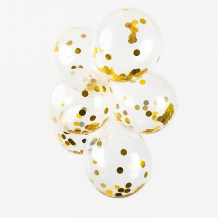 Confetti Ballonnen Goud 30cm 6st van WeFiesta koop je bij Partywinkel