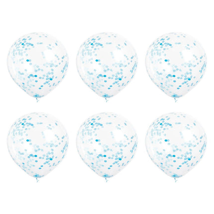 Confetti Ballonnen Lichtblauw 30cm 6st van Unique koop je bij Partywinkel