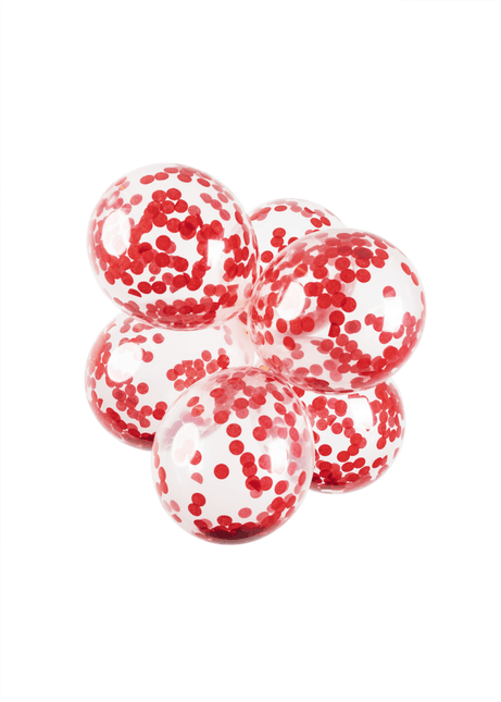 Confetti Ballonnen Rood 30cm 6st van WeFiesta koop je bij Partywinkel