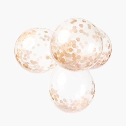 Confetti Ballonnen Rose Goud 12cm 6st van WeFiesta koop je bij Partywinkel