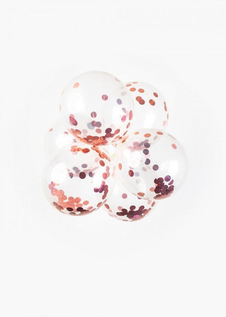Confetti Ballonnen Rose Goud 30cm 6st van WeFiesta koop je bij Partywinkel