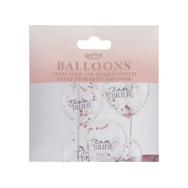 Confetti Ballonnen Team Bride 30cm 5st van Ginger Ray koop je bij Partywinkel