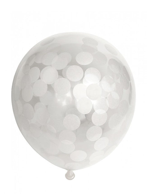 Confetti Ballonnen Wit 30cm 6st van WeFiesta koop je bij Partywinkel