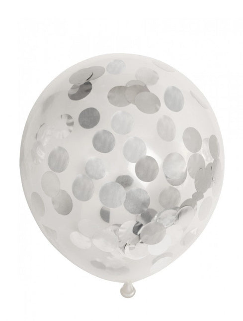 Confetti Ballonnen Zilver 30cm 6st van WeFiesta koop je bij Partywinkel