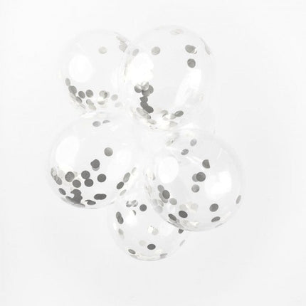 Confetti Ballonnen Zilver 30cm 6st van WeFiesta koop je bij Partywinkel