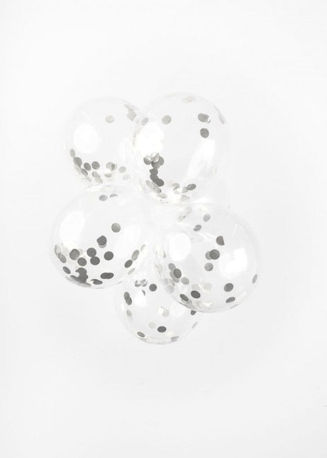 Confetti Ballonnen Zilver 30cm 6st van WeFiesta koop je bij Partywinkel