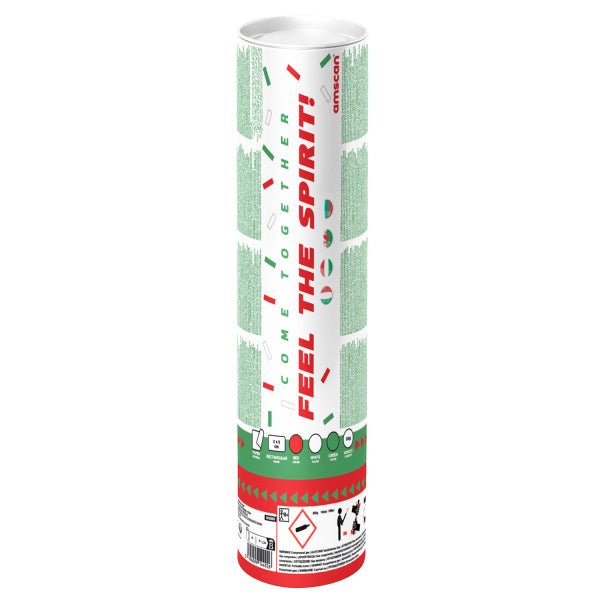 Confetti Cannon papier groen wit rood van Riethmueller koop je bij Partywinkel