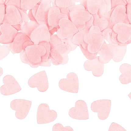 Hartjes Confetti Lichtroze 15gr van Partydeco koop je bij Partywinkel