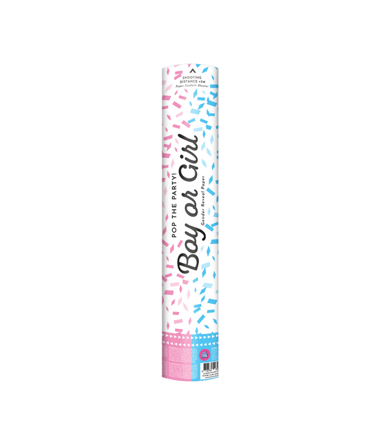 Confetti kanon 40 cm - Gender reveal jongen papier van Paper Dreams koop je bij Partywinkel