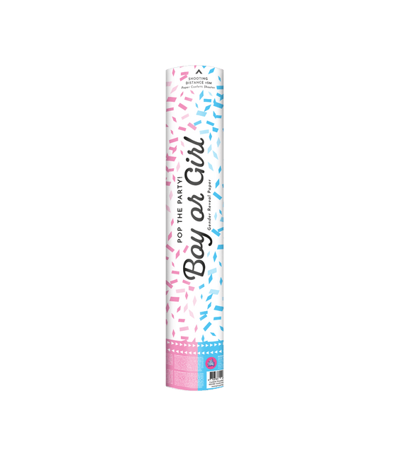 Confetti kanon 40 cm - Gender reveal meisje papier van Paper Dreams koop je bij Partywinkel