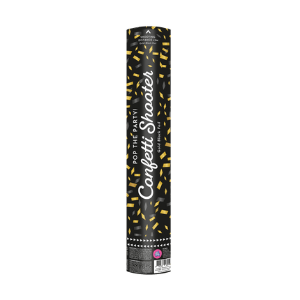 Confetti kanon 40 cm - Goud & zwart folie van Paper Dreams koop je bij Partywinkel