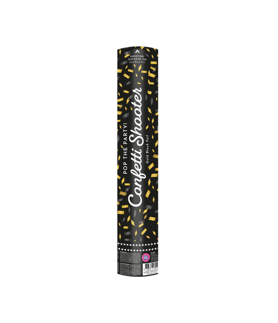 Confetti kanon 40 cm - Goud & zwart folie van Paper Dreams koop je bij Partywinkel