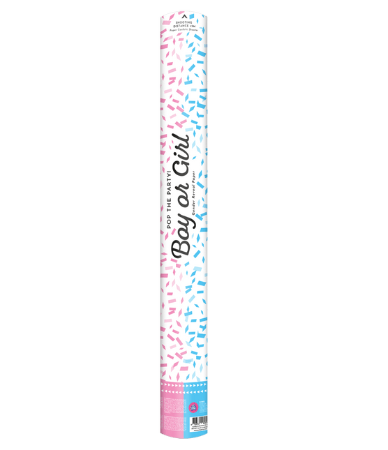 Confetti kanon 60 cm - Gender reveal meisje papier van Paper Dreams koop je bij Partywinkel