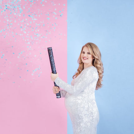 Confetti Kanon Gender Reveal Jongen 60cm van Partydeco koop je bij Partywinkel
