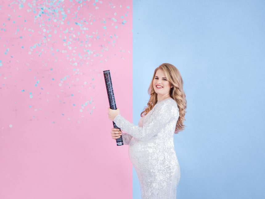 Confetti Kanon Gender Reveal Jongen 60cm van Partydeco koop je bij Partywinkel