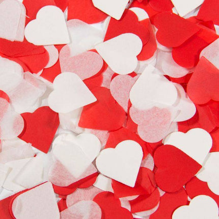 Confetti Kanon Hart Rood Wit 28cm van Folat koop je bij Partywinkel