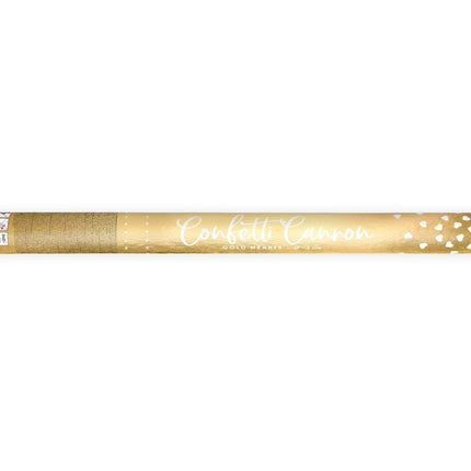 Confetti Kanon Hartjes Goud 60cm van Partydeco koop je bij Partywinkel