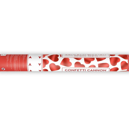 Confetti Kanon Hartjes Rood 40cm van Partydeco koop je bij Partywinkel