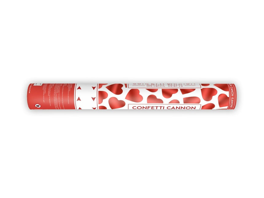 Confetti Kanon Hartjes Rood 40cm van Partydeco koop je bij Partywinkel
