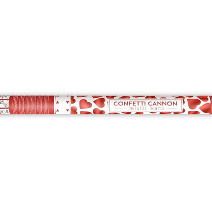 Confetti Kanon Hartjes Rood 60cm van Partydeco koop je bij Partywinkel