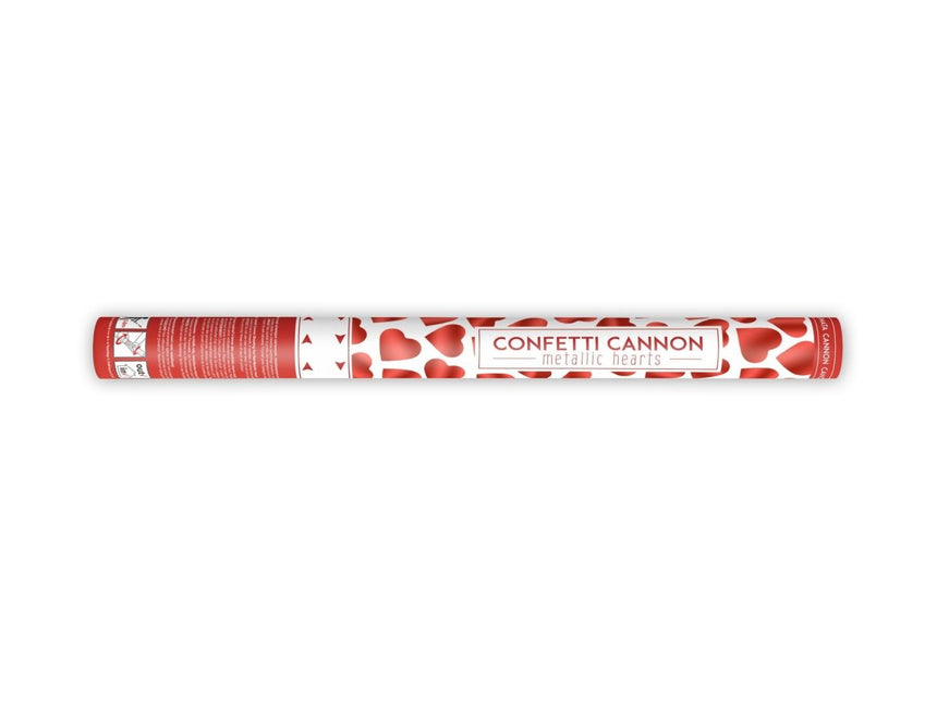 Confetti Kanon Hartjes Rood 60cm van Partydeco koop je bij Partywinkel