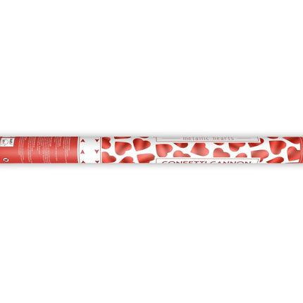 Confetti Kanon Hartjes Rood 60cm van Partydeco koop je bij Partywinkel